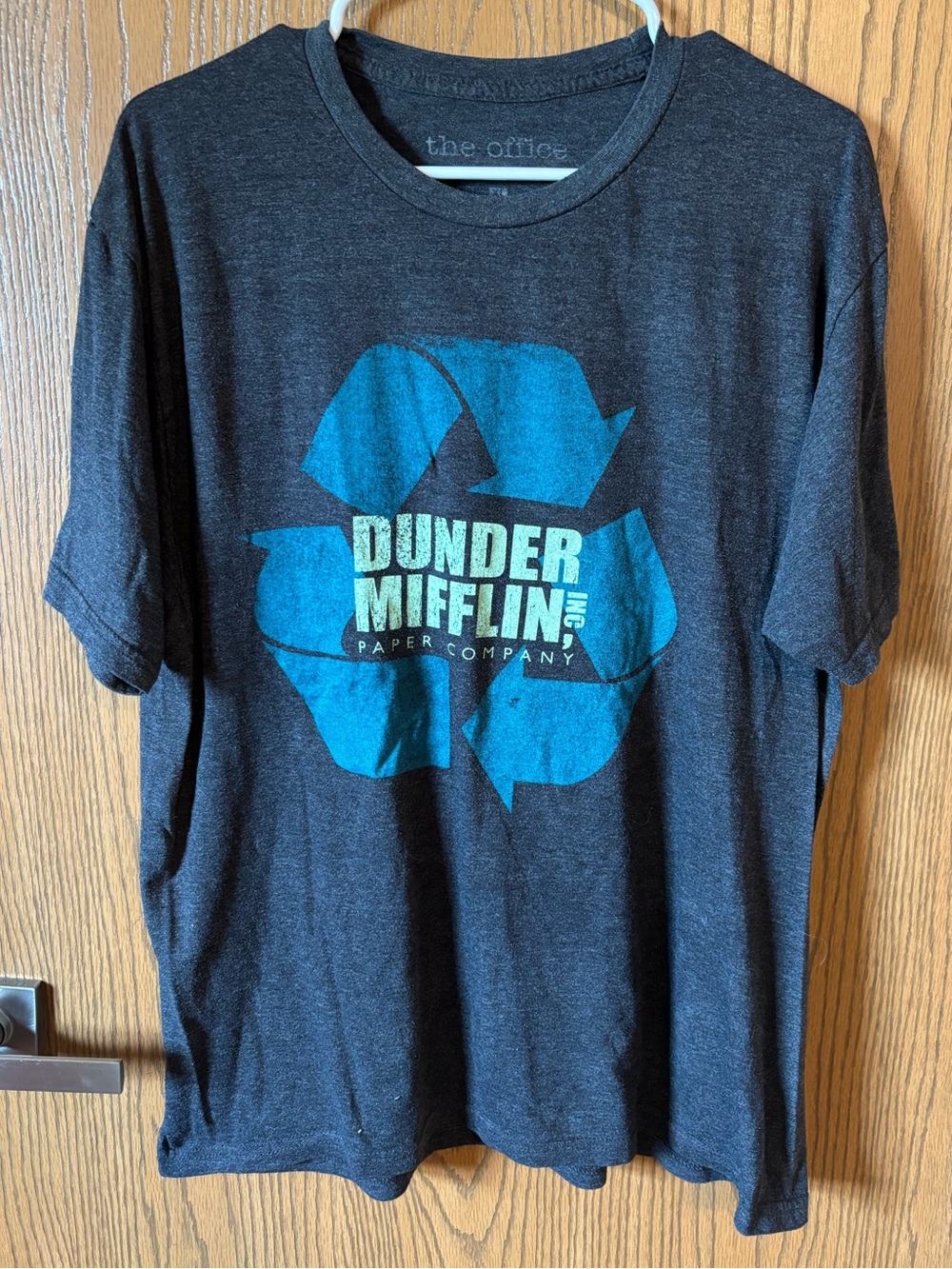 Kohl's Men's Dunder Mifflin Graphic Tee - Dark Gray with Teal Print